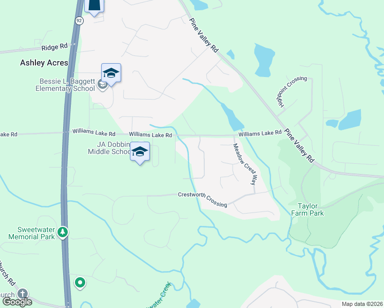 map of restaurants, bars, coffee shops, grocery stores, and more near 62 4 Oaks Drive in Powder Springs