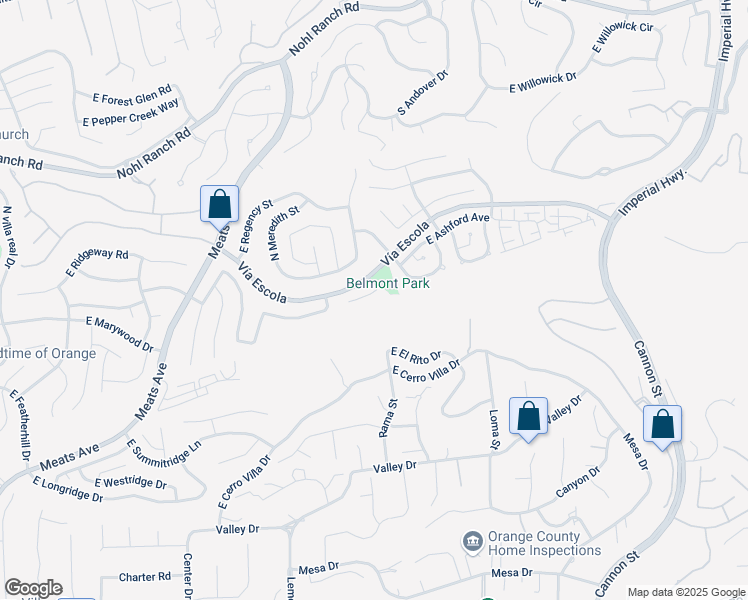 map of restaurants, bars, coffee shops, grocery stores, and more near 4514 East Wickham Avenue in Orange