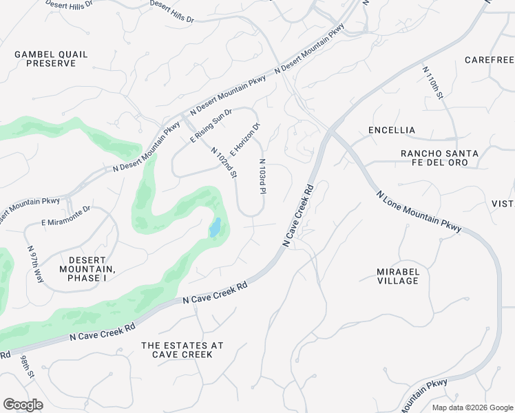 map of restaurants, bars, coffee shops, grocery stores, and more near 38220 North 103rd Place in Scottsdale