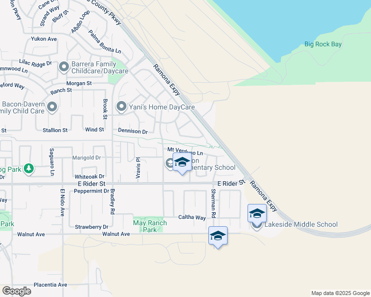 map of restaurants, bars, coffee shops, grocery stores, and more near 1886 Mount Verdugo Lane in Perris