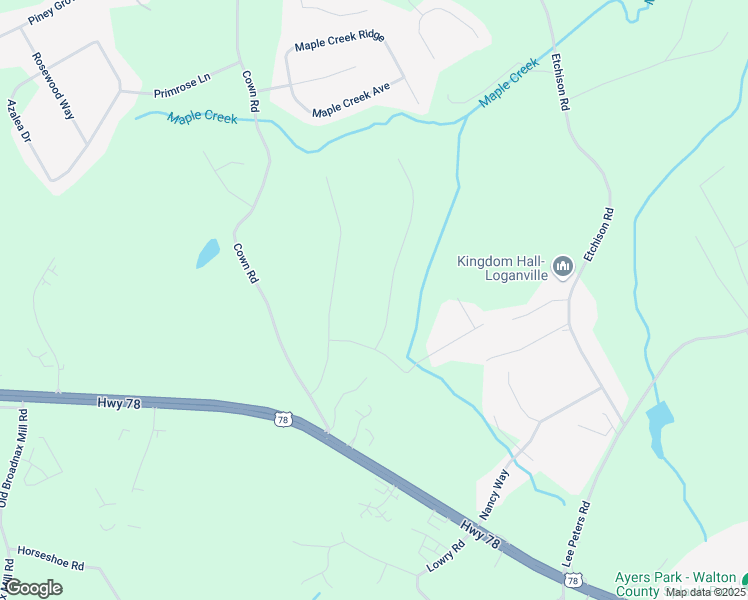 map of restaurants, bars, coffee shops, grocery stores, and more near 4045 Fawn Valley Drive in Loganville