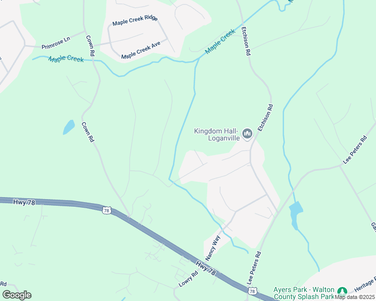 map of restaurants, bars, coffee shops, grocery stores, and more near 3045 Wood Valley Court in Loganville