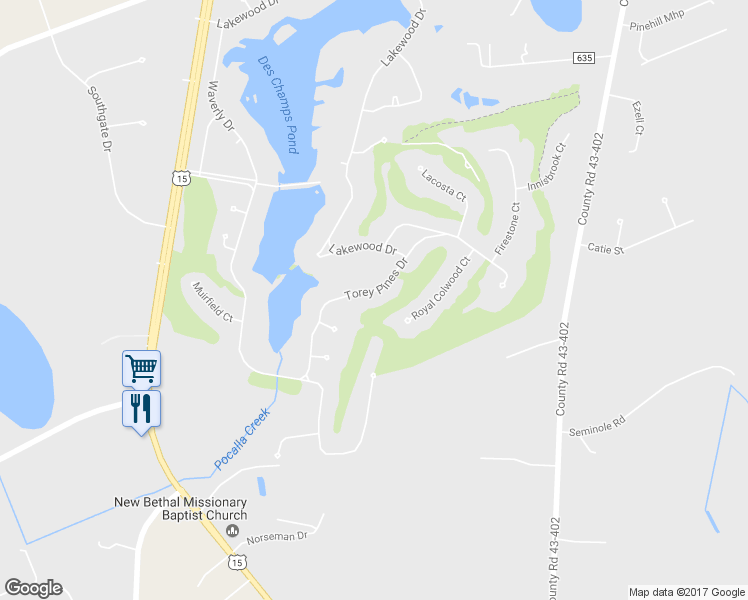 map of restaurants, bars, coffee shops, grocery stores, and more near 750 Torrey Pines Drive in Sumter