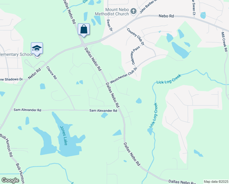map of restaurants, bars, coffee shops, grocery stores, and more near 80 Pine Valley Court in Hiram