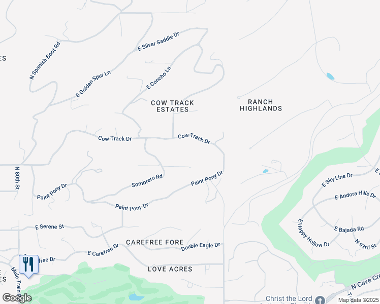 map of restaurants, bars, coffee shops, grocery stores, and more near 35236 North 92nd Way in Scottsdale