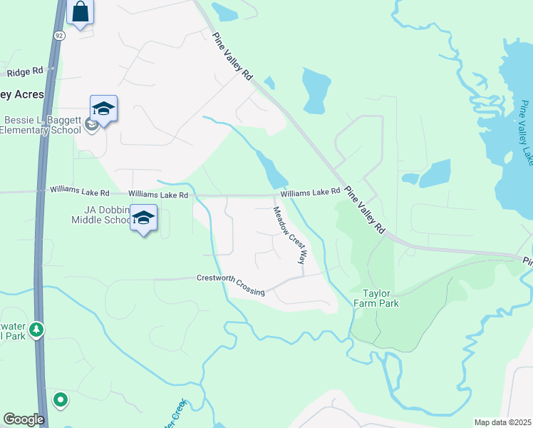 map of restaurants, bars, coffee shops, grocery stores, and more near 31 Fielding Court in Powder Springs