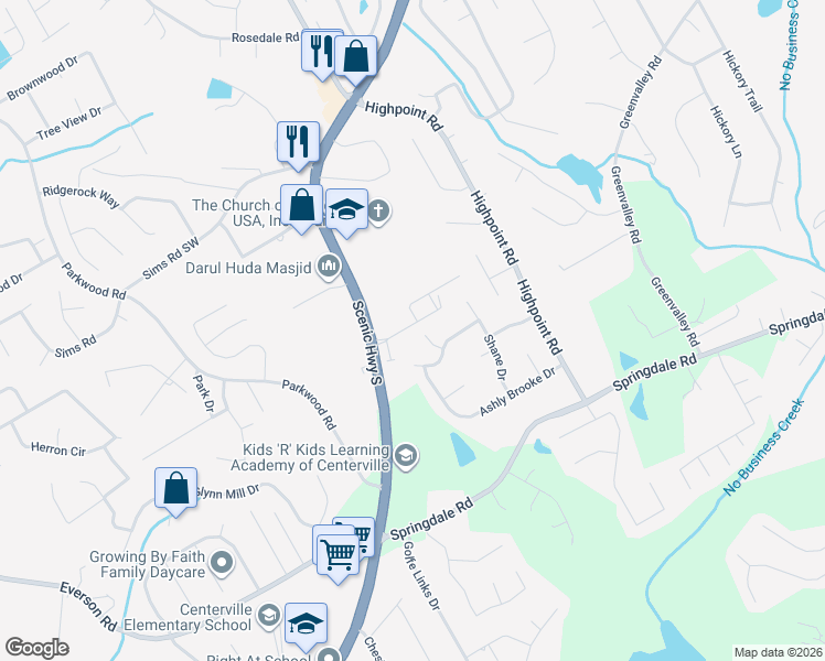 map of restaurants, bars, coffee shops, grocery stores, and more near 3301 Open Fields Drive in Snellville