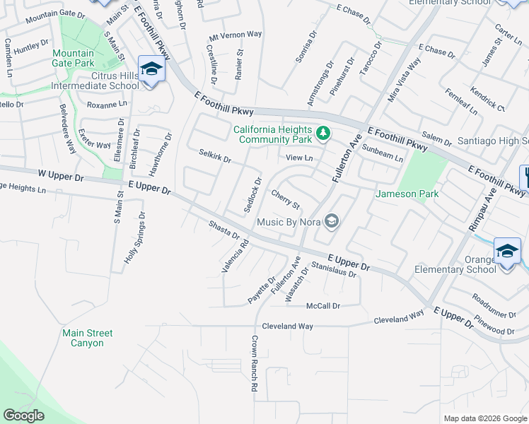 map of restaurants, bars, coffee shops, grocery stores, and more near 621 Walnut Circle in Corona
