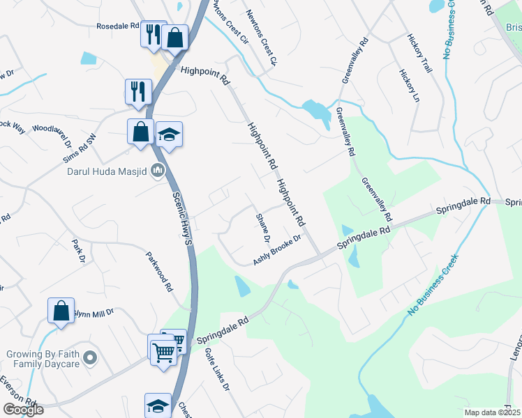 map of restaurants, bars, coffee shops, grocery stores, and more near 3065 Ashly Pines Drive in Snellville