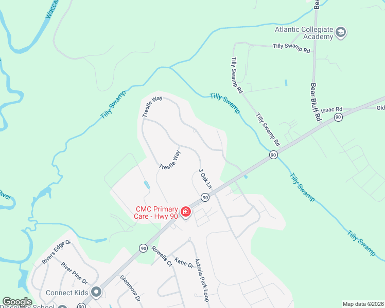 map of restaurants, bars, coffee shops, grocery stores, and more near 145 3 Oak Lane in Conway