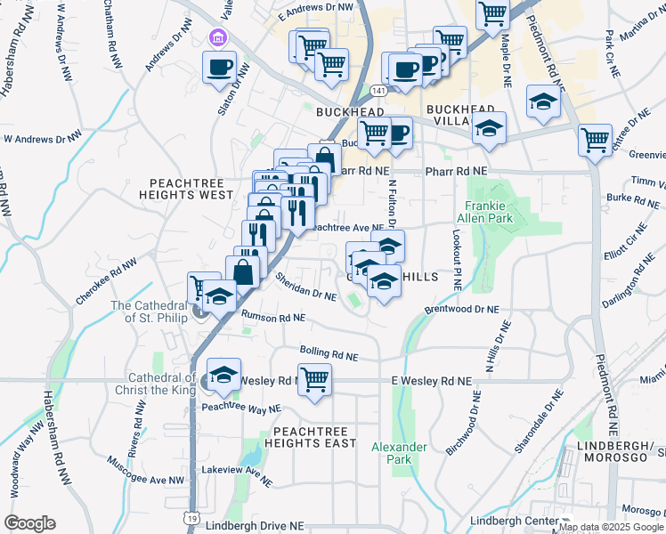 map of restaurants, bars, coffee shops, grocery stores, and more near 81 Delmont Drive Northeast in Atlanta