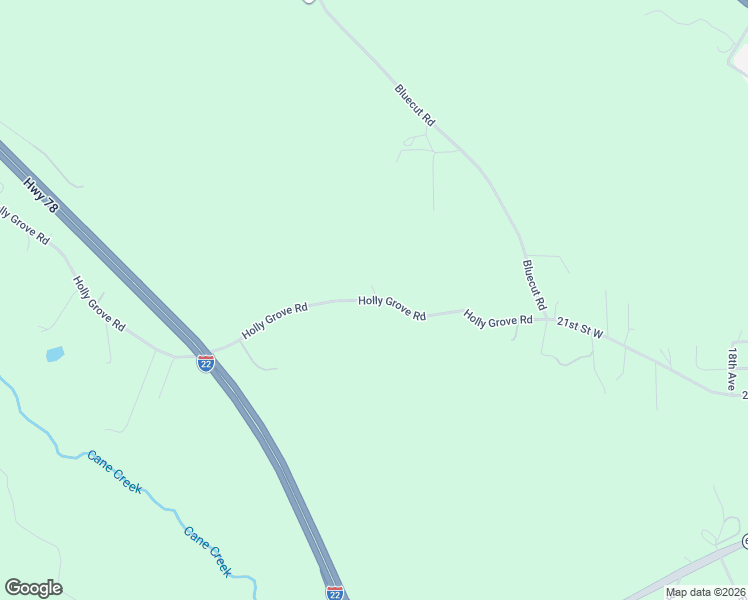 map of restaurants, bars, coffee shops, grocery stores, and more near 2977 Holly Grove Road in Jasper