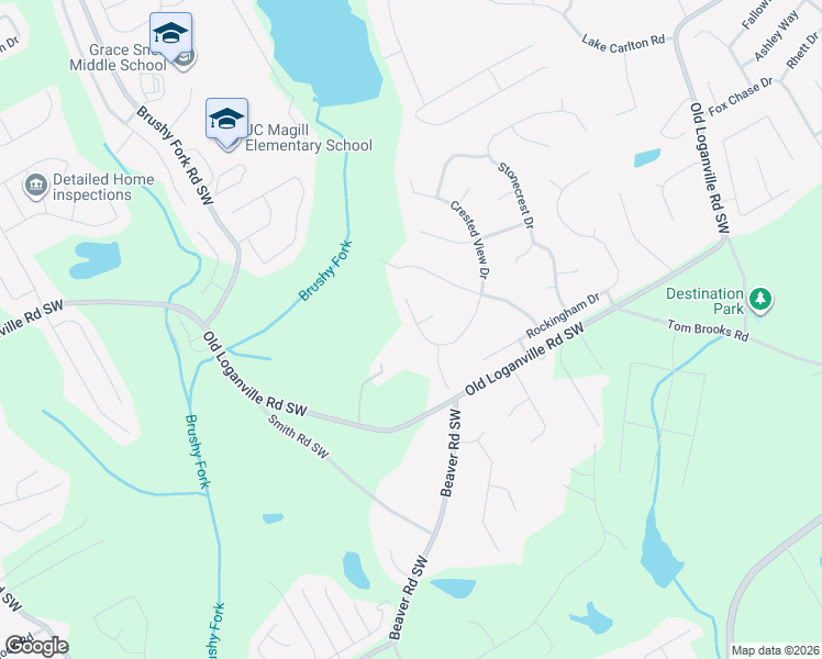 map of restaurants, bars, coffee shops, grocery stores, and more near 411 Crested View Drive in Loganville