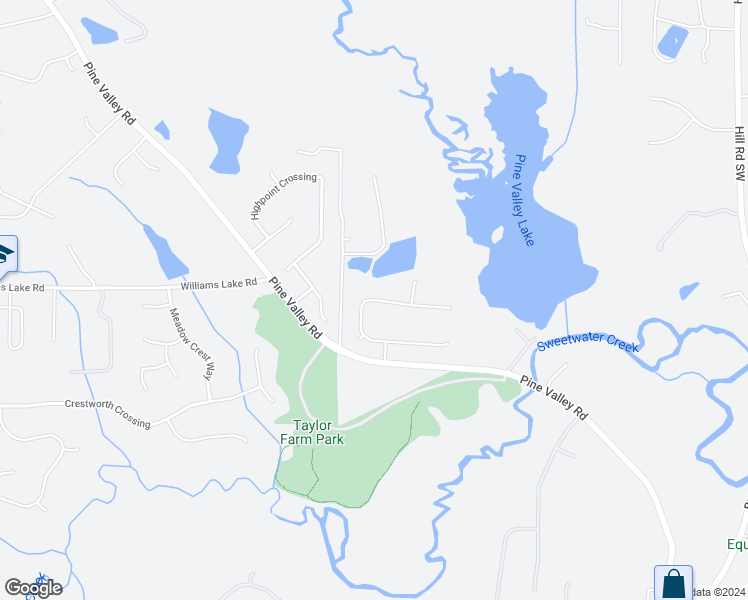 map of restaurants, bars, coffee shops, grocery stores, and more near 182 Sheffield Lane in Powder Springs