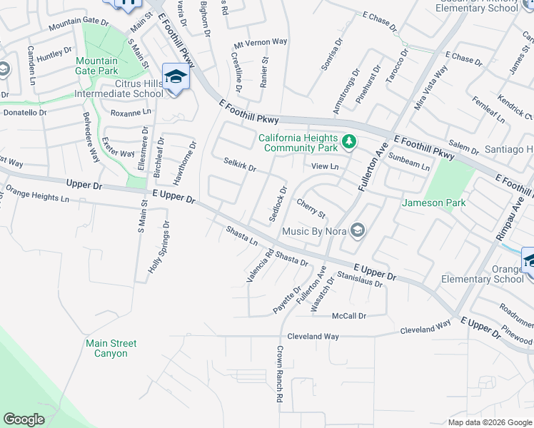 map of restaurants, bars, coffee shops, grocery stores, and more near 540 Newport Circle in Corona