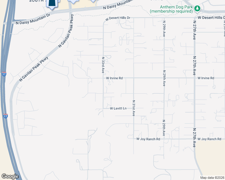 map of restaurants, bars, coffee shops, grocery stores, and more near 3742 West Memorial Drive in Anthem