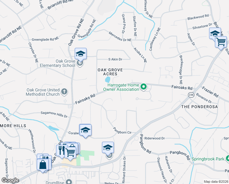 map of restaurants, bars, coffee shops, grocery stores, and more near 1764 Moonstone Court in Decatur
