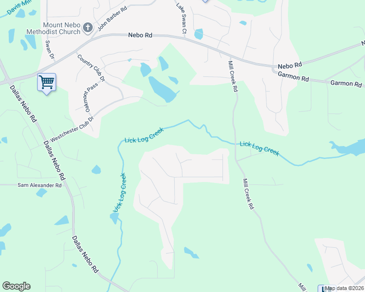 map of restaurants, bars, coffee shops, grocery stores, and more near 136 Creekside View in Hiram