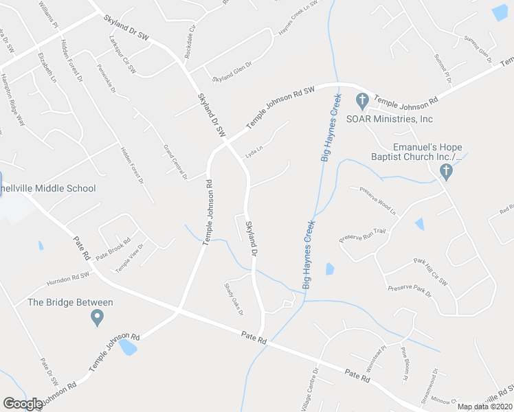 map of restaurants, bars, coffee shops, grocery stores, and more near 3432 Skyland Drive in Loganville