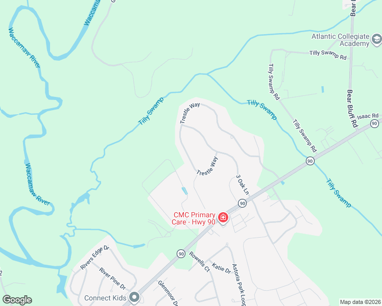 map of restaurants, bars, coffee shops, grocery stores, and more near 362 Trestle Way in Conway