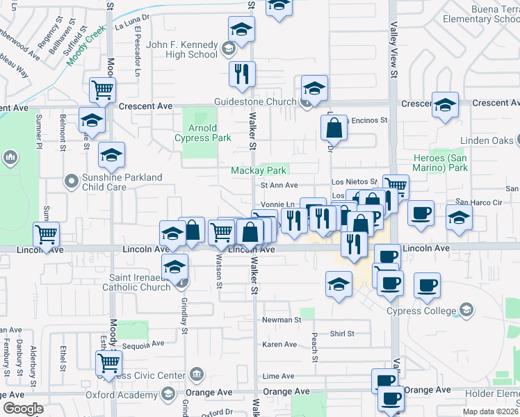 map of restaurants, bars, coffee shops, grocery stores, and more near in 