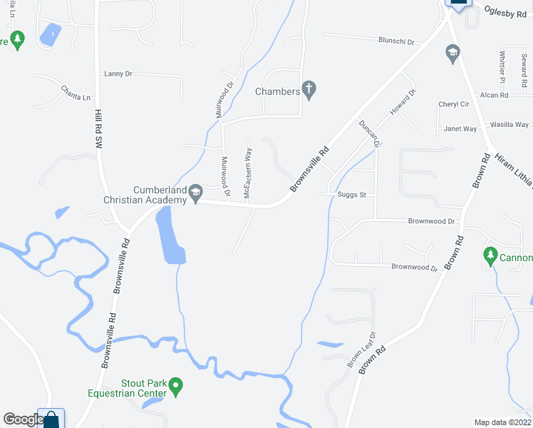 map of restaurants, bars, coffee shops, grocery stores, and more near 4891 Brownsville Road in Powder Springs