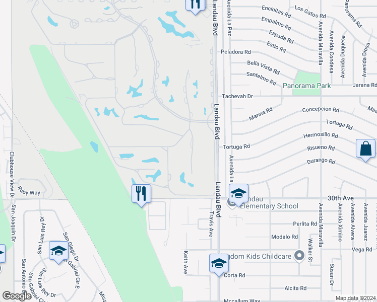 map of restaurants, bars, coffee shops, grocery stores, and more near 29593 Sandy Court in Cathedral City