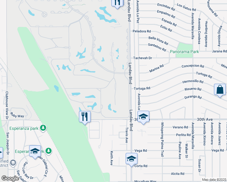 map of restaurants, bars, coffee shops, grocery stores, and more near 29593 Sandy Court in Cathedral City