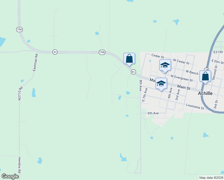 map of restaurants, bars, coffee shops, grocery stores, and more near in Achille