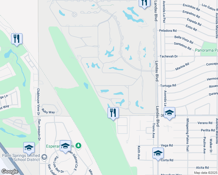 map of restaurants, bars, coffee shops, grocery stores, and more near 67579 South Laguna Drive in Cathedral City