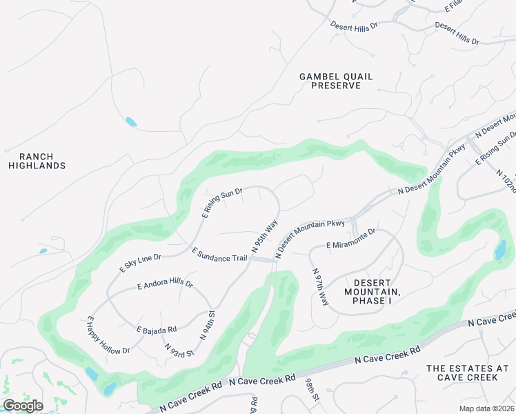 map of restaurants, bars, coffee shops, grocery stores, and more near 38450 North 95th Place in Scottsdale