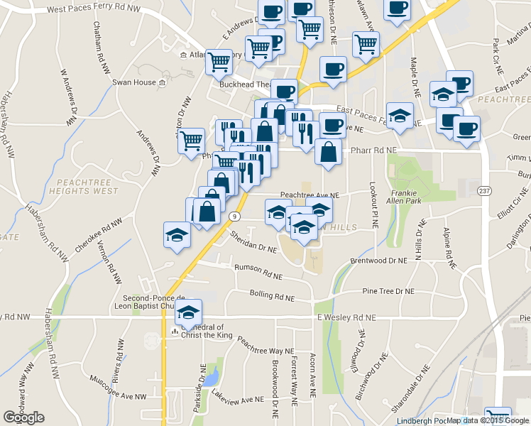 map of restaurants, bars, coffee shops, grocery stores, and more near 60 Delmont Drive Northeast in Atlanta