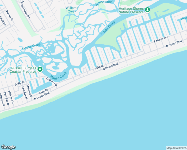 map of restaurants, bars, coffee shops, grocery stores, and more near 4406 North Ocean Boulevard in North Myrtle Beach