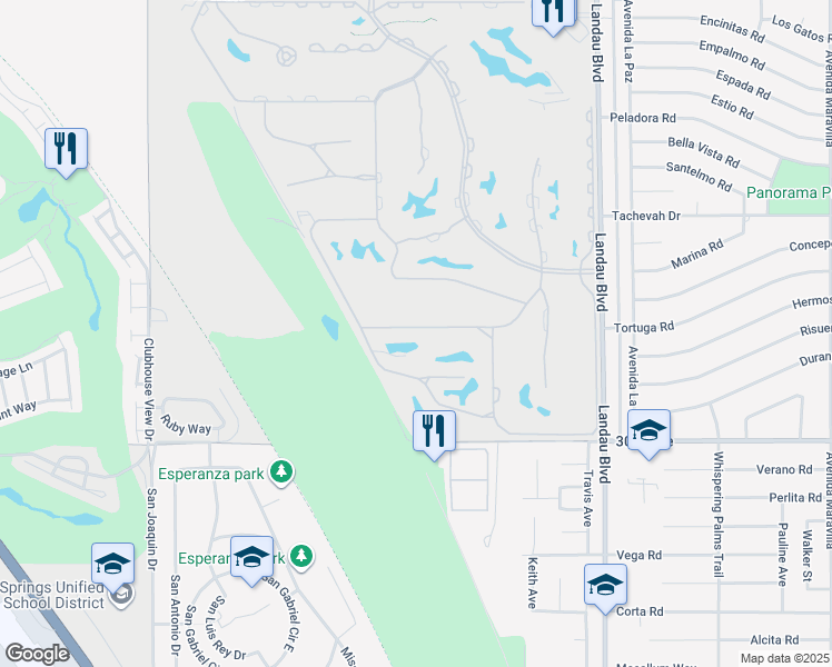 map of restaurants, bars, coffee shops, grocery stores, and more near 67597 South Laguna Drive in Cathedral City