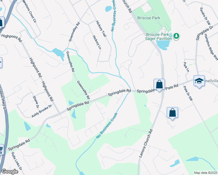 map of restaurants, bars, coffee shops, grocery stores, and more near 3007 Springdale Road in Snellville