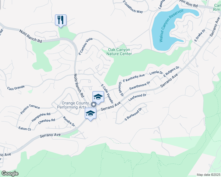 map of restaurants, bars, coffee shops, grocery stores, and more near 6631 Princeton Avenue in Anaheim