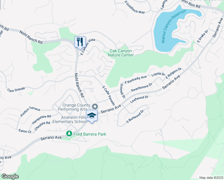 map of restaurants, bars, coffee shops, grocery stores, and more near in Anaheim