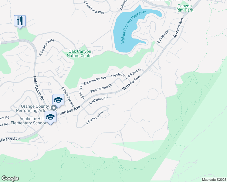 map of restaurants, bars, coffee shops, grocery stores, and more near 993 Vassar Circle in Anaheim