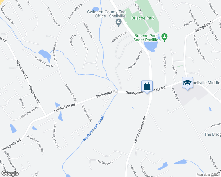 map of restaurants, bars, coffee shops, grocery stores, and more near Dale Court in Snellville