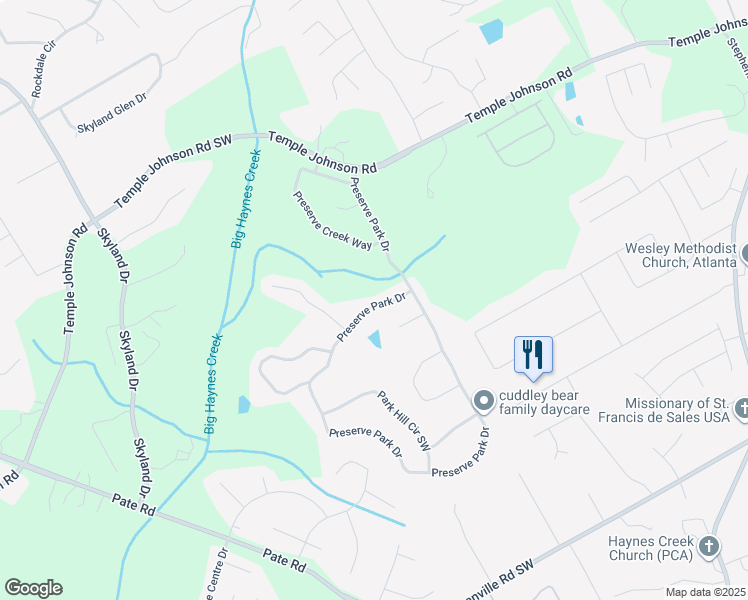 map of restaurants, bars, coffee shops, grocery stores, and more near 567 Preserve Park Drive in Loganville