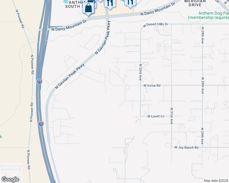 map of restaurants, bars, coffee shops, grocery stores, and more near 38508 North 34th Avenue in Phoenix