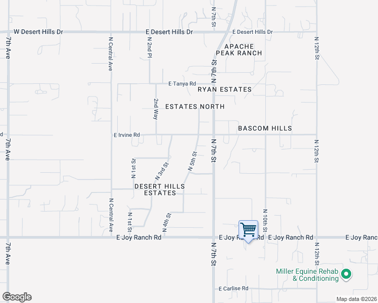 map of restaurants, bars, coffee shops, grocery stores, and more near 38402 North 5th Street in Phoenix