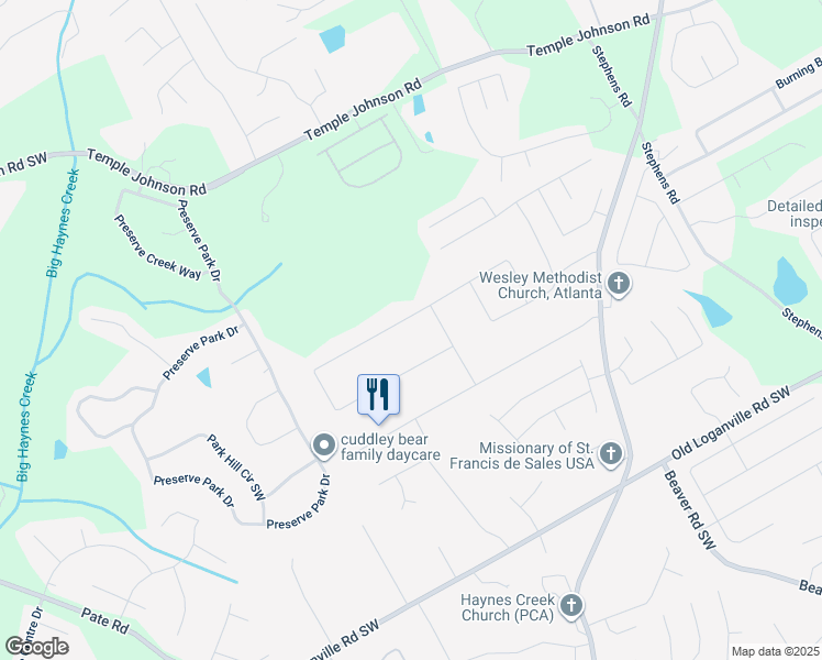 map of restaurants, bars, coffee shops, grocery stores, and more near 2115 Red Rose Lane in Loganville