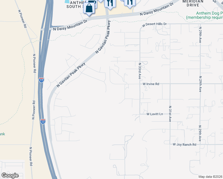 map of restaurants, bars, coffee shops, grocery stores, and more near 38508 North 34th Avenue in Phoenix