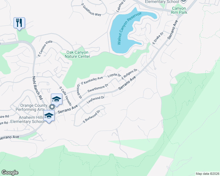 map of restaurants, bars, coffee shops, grocery stores, and more near 993 Vassar Circle in Anaheim