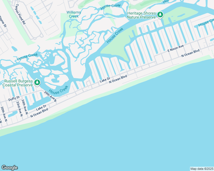 map of restaurants, bars, coffee shops, grocery stores, and more near 4510 North Ocean Boulevard in North Myrtle Beach