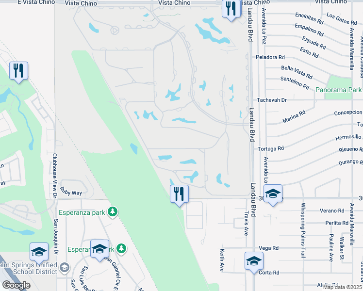 map of restaurants, bars, coffee shops, grocery stores, and more near 67600 South Laguna Drive in Cathedral City