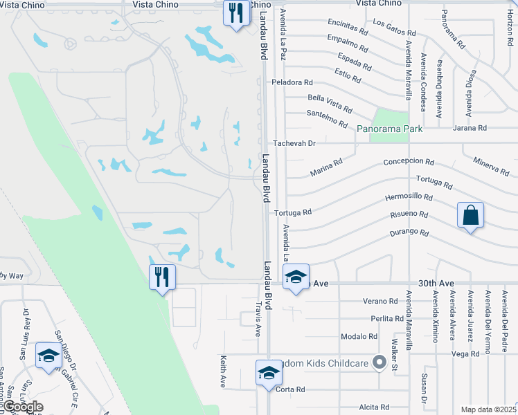 map of restaurants, bars, coffee shops, grocery stores, and more near 29521 East Trancas Drive in Cathedral City