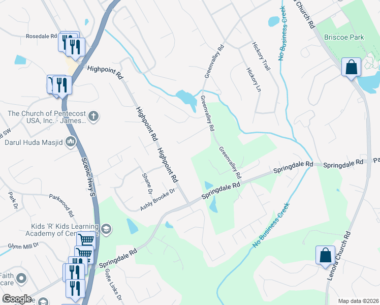 map of restaurants, bars, coffee shops, grocery stores, and more near 2983 Greenvalley Road in Snellville