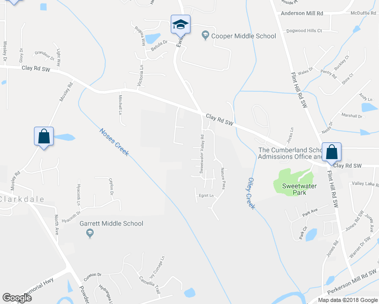 map of restaurants, bars, coffee shops, grocery stores, and more near 2718 Greystone Court in Austell